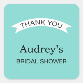 Elegant Wedding Aqua Blue Brautparty Vielen Dank Quadratischer Aufkleber
