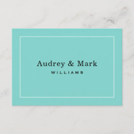 Elegant Wedding Aqua Blue und Black Monogram Dankeskarte