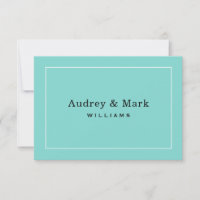 Elegant Wedding Aqua Blue und Black Monogram