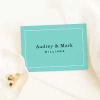 Elegant Wedding Aqua Blue und Black Monogram