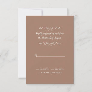 Elegant Wedding Blue White Classic Minimalistisch RSVP Karte