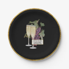 Elegant Wedding Bridal Verlobung Deco Champagne Pappteller