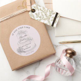 Elegant Wedding Cake Pastel Save the Date Runder Aufkleber