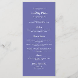 Elegant Wedding Calligraphy Chic Periwinkle Blue Menükarte