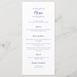 Elegant Wedding Calligraphy Periwinkle Blue Chic Menükarte
