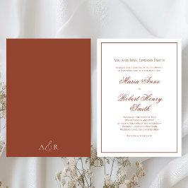 Elegant Wedding Calligraphy Script Burgundy Einladung
