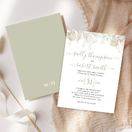 Elegant Wedding Calligraphy Script Greenery Einladung