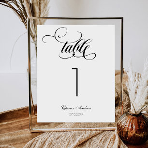 ELegant Wedding Calligraphy Script-Tischnummer