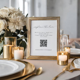 Elegant Wedding Capture die Liebe QR Code druckbar Poster