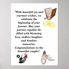 Elegant Wedding Card – Chic Black Heels with Pink  Poster