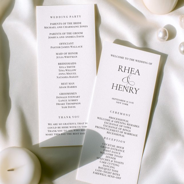 Elegant Wedding Ceremony & Reception Program  Programm (Elegant Wedding Ceremony & Reception Program)