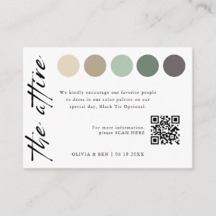 Elegant Wedding Color Dress Code Insert