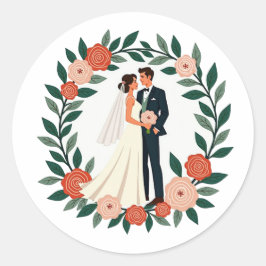 Elegant Wedding Couple Sticker