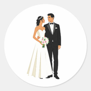Elegant Wedding Couple Sticker