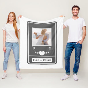 ELEGANT Wedding Couple's Foto Names Fleecedecke