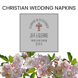 Elegant Wedding Cross Names Serviette