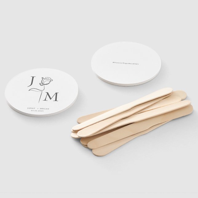 Elegant Wedding Fans | Personalisierte Gastgeschen Fächer (Non-assembled)