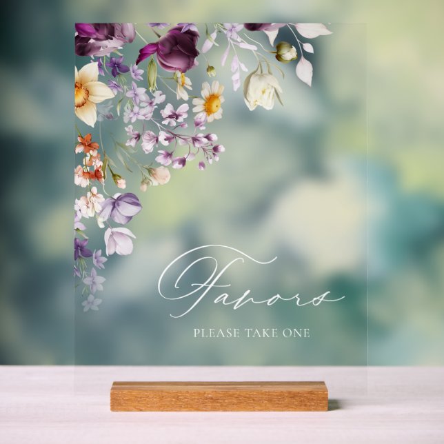 Elegant Wedding Favor Sign Acrylschild (Neutral)