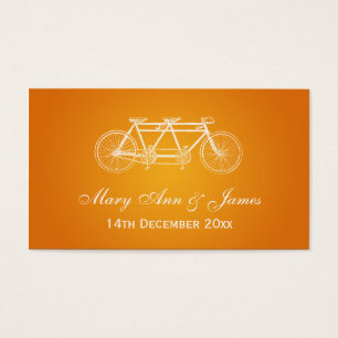 Elegant Wedding Favor Tag Tandem Bike Orange