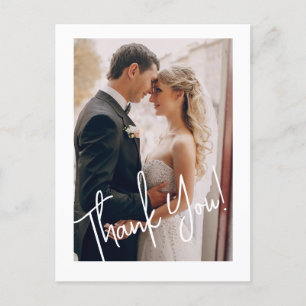 Elegant Wedding Foto Vielen Dank Postkarte