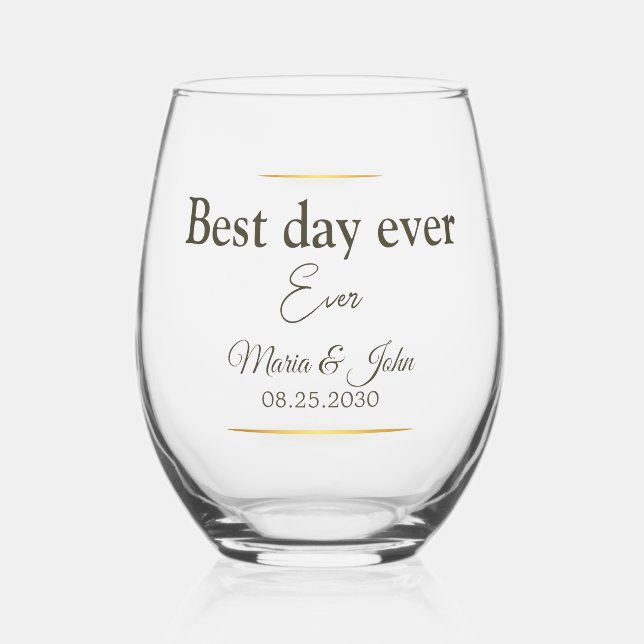 Elegant Wedding Glasses Weinglas Ohne Stiel (Vorderseite)