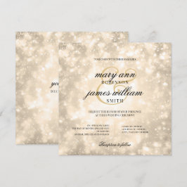 Elegant Wedding Gold Champagne Bokeh Einladung