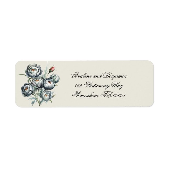 Elegant Wedding Green und Gray Bouquet Adresse (Vorne)