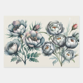 Elegant Wedding Green und Gray Bouquet Geschenkpapier Set