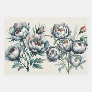 Elegant Wedding Green und Gray Bouquet Geschenkpapier Set