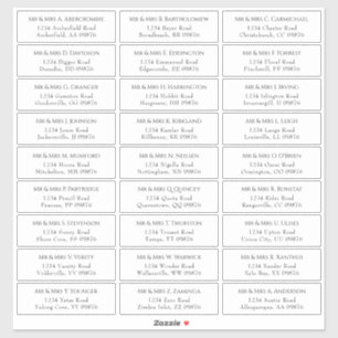 Elegant Wedding Guest Address Aufkleber