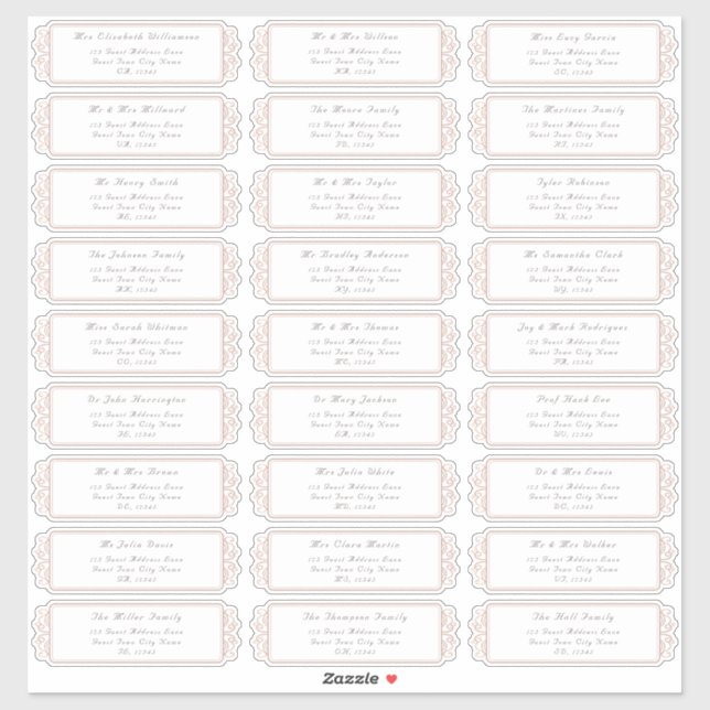 Elegant Wedding Guest Address Labels (Blatt)