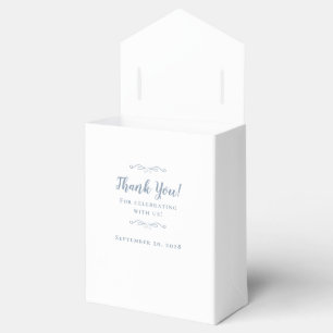 Elegant Wedding Guest Danke Couple Dusty Blue Geschenkschachtel