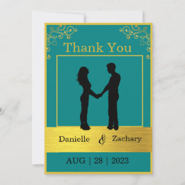 Elegant Wedding Guest Foto Dankeschön Card Dankeskarte