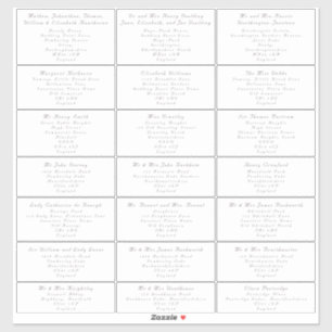 Elegant Wedding Guest Long Address Labels