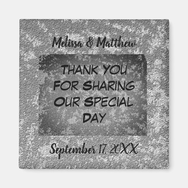 Elegant Wedding Guest Marbled Vielen Dank Magnet (Vorne)