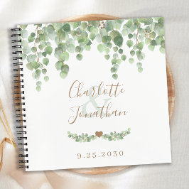 Elegant Wedding Guestbook Greenery Gold Eucalyptus Notizbuch