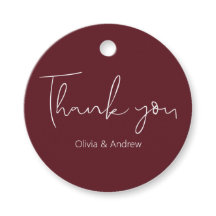 Elegant Wedding Hand Drawn Burgundy Vielen Dank