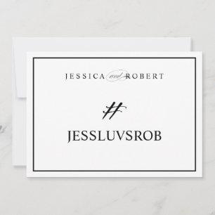 Elegant Wedding Hashtag # Signieren schwarze Grenz