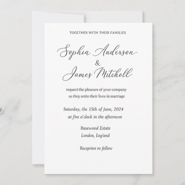 Elegant Wedding Invitation Cover | Romantic Floral Einladung (Vorderseite)