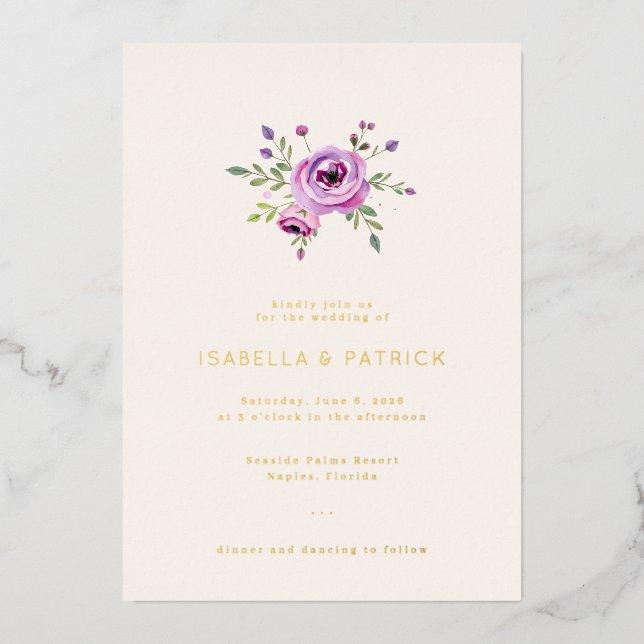 Elegant Wedding Invitation Design Folieneinladung (Vorderseite)