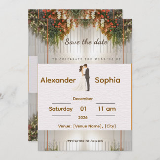 Elegant Wedding Invitation | Editable Names, Date  Einladung