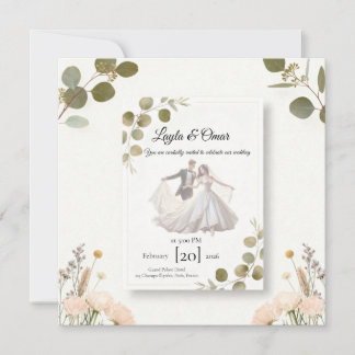 Elegant Wedding Invitation – Minimalist Romantic D Karte