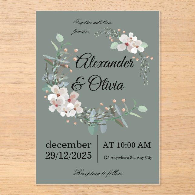 Elegant Wedding Invitation – Simple and Luxurious  Acryleinladungen (Vorderseite)