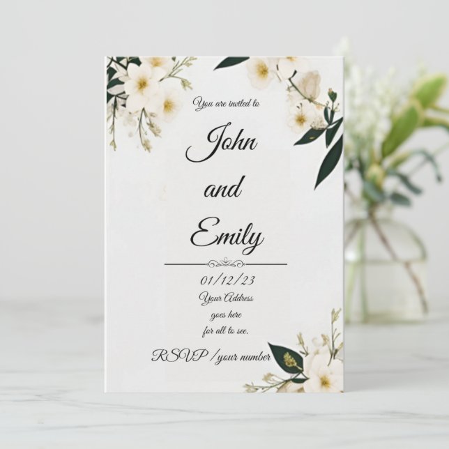 "Elegant Wedding Invitation Suite" (Stehend Vorderseite)