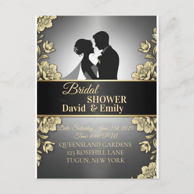 Elegant Wedding Invitations – Timeless Love in Eve Postkarte (Vorderseite)