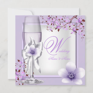 Elegant Wedding Lavender Lila Lilac 5 Einladung