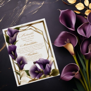 Elegant Wedding Lila Lilies Skriptdetails RSVP Karte
