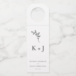 Elegant Wedding Minimal Simple Monogram Flaschenanhänger