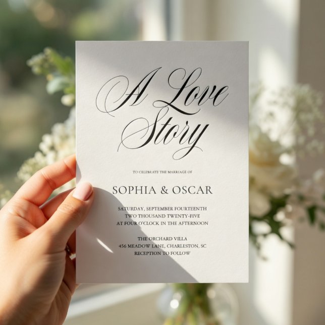 Elegant Wedding Minimalist Script Calligraphy Einladung (Von Creator hochgeladen)