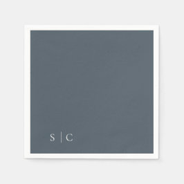 Elegant Wedding Mit Monogramm Mute Blue Serviette